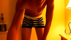 AMAZING twink in hot underwear wanks off!