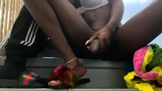 Black tranny shemale sucks and fucks in interracial orgy