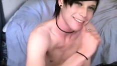 Emo Twink Femboy Strokes and Cums on Cam