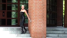 Adorable milf Lola in stockings and