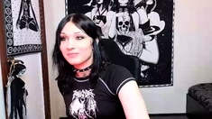 Cute curly brunette solo webcam masturbation