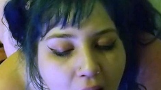 Delirious brunette whore riding big cock hardcore