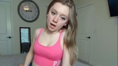 Curly Blonde Teen Records Solo Dildo Masturbation More At