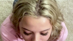 Sexy amateur blonde blowjob amp cumshot HD
