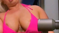 Chubby Blonde Milf Showing Her Big Boobs