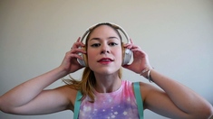 Cute curly brunette solo webcam masturbation