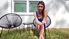 Femdom Puppy Play - London Disciplines Her Sub With Outdoor