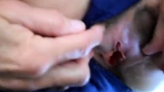 Hairy pussy girl gets fucked and filled with cum