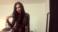 Cute curly brunette solo webcam masturbation