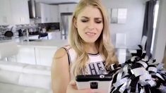 slutty teen cheerleaders work around stepbrother's rod