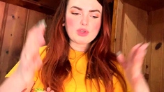 Amateur redhead shaves and masturbates