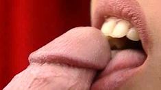 Big cock sucked by blonde MILF POV