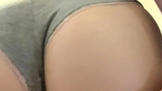 Cute amateur brunette naughty in solo jerking show on camera