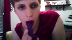 Twink Crossdresser Cums Hard