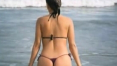 Amateur wife hot thong scene on the beach