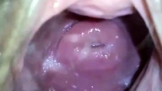 my japanese girlfend's cute cervix in huge hole