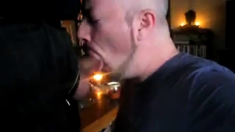 Deep Throating Guy In Suit Cum Swallow