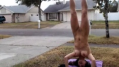 Lil C Naked Handstand