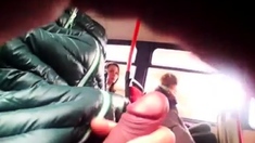 Two girls watch bus flasher