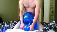 Blue geo balloon humping fuck cum