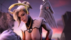 Overwatch 3D Lovely Mercy Gets a Huge Fat Dick in Her Pussy